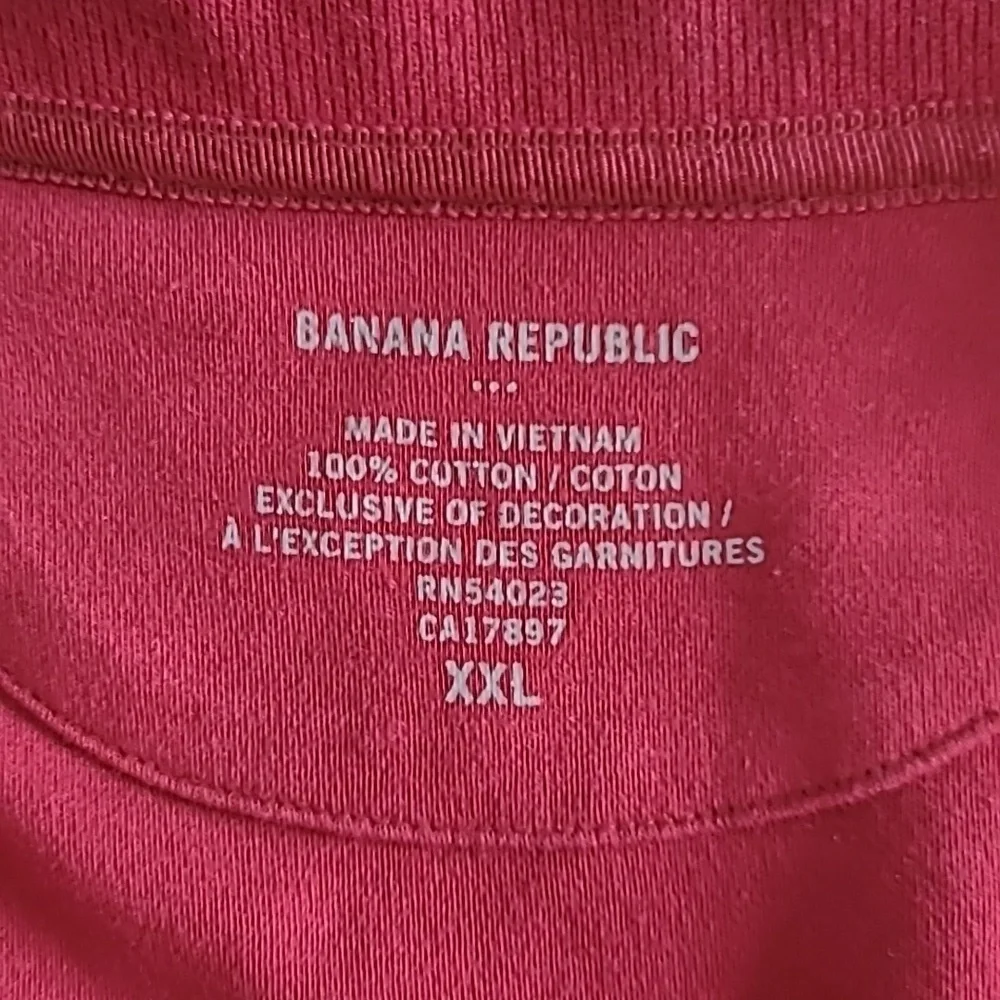 Banana Republic Men's Classic Dark Red Polo style shirt size XXL